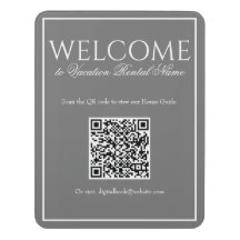 Affiche de bienvenue de code QR numérique gris cla