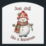 Plaque De Porte Christmas Snowman Just Chill Citation amusante Aqu<br><div class="desc">Noël Snowman Snowwoman Décor Amusant Aquarelle avec plaisir Juste Citation Chill</div>