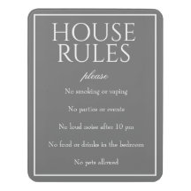Classic Simple Dark Grey House Règles Panneau Invi