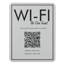 Connexion Wi-Fi Gris clair moderne QR Code Guest S
