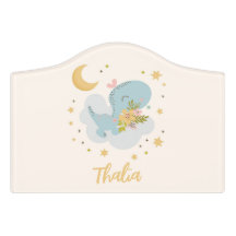Cute Dinosaur Moon Stars Personalized Name Pastel