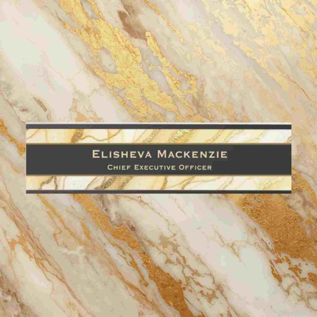 Plaque de porte de bureau en marbre noir et or (Créateur téléchargé)