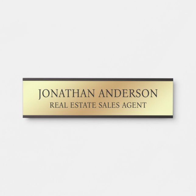 Plaque de porte de bureau moderne pour professionn (Devant)
