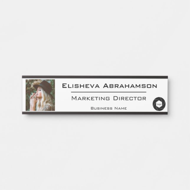 Plaque de porte de bureau nominative (Devant)
