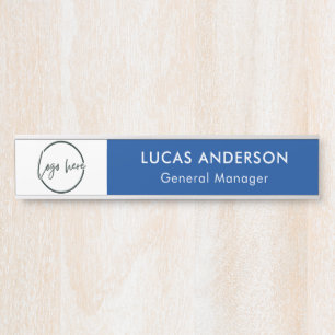 Plaque de porte de bureau personnalisée avec logo