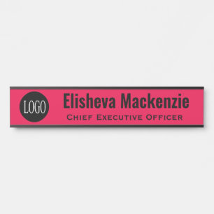 Plaque de porte de bureau personnalisée avec logo