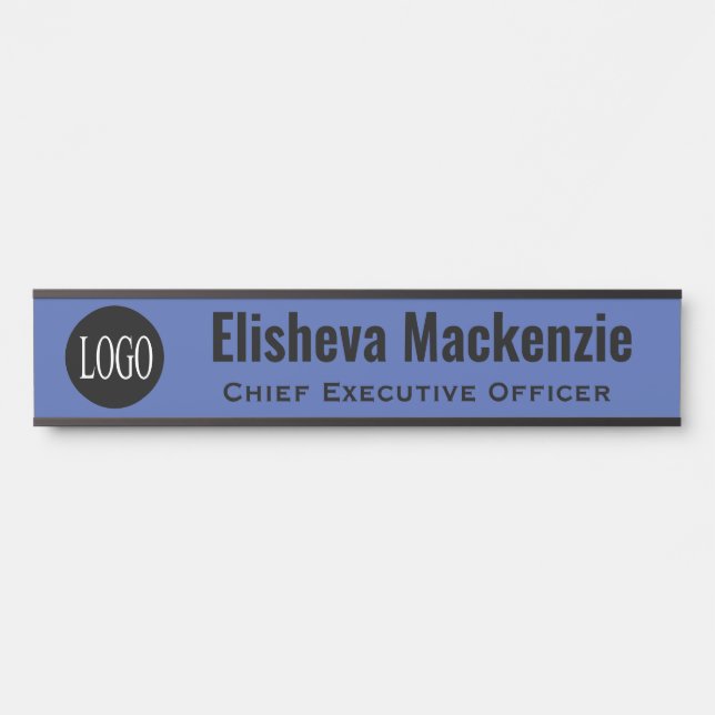 Plaque de porte de bureau personnalisée avec logo  (Devant)