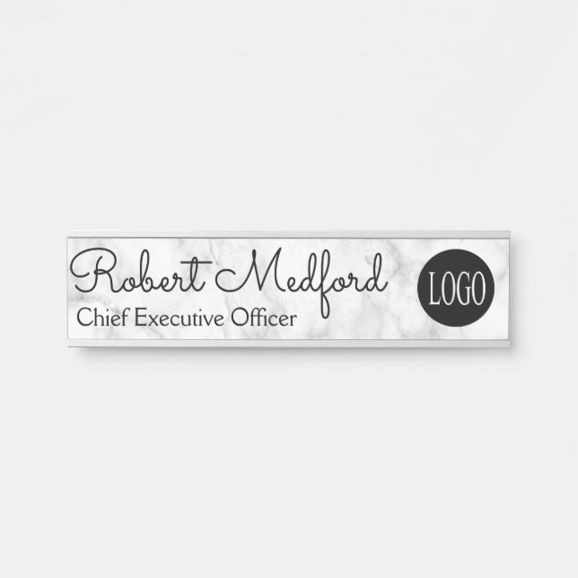 Plaque de porte de logo en marbre moderne (Devant)