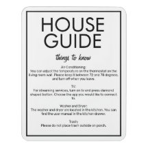 Guide de la Maison Blanche moderne Signet invité