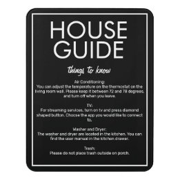 Plaque De Porte Guide de la Maison Noire moderne Signet invité