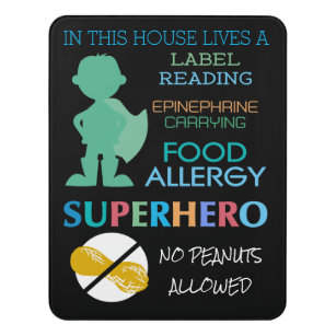 Plaque De Porte Le super héros d'allergie alimentaire aucunes