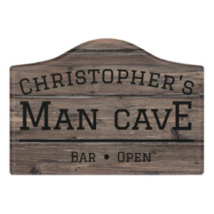 Plaque De Porte Man Cave bar ouvert. Bois personnalisable