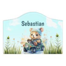 Panneau de porte avec nom, personnalisable