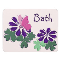 Papillons rose Vert pourpre Fleurs Doodbath