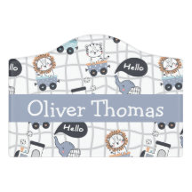 Safari Animal Train Nom Signal Nursery Decor