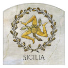 Sicilienne Trinacria Olive Wreath Your Text