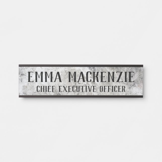 Plaque de porte suspendue en marbre gris (Devant)
