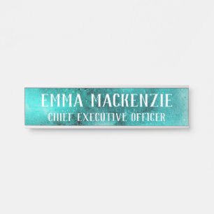 Plaque de porte suspendue turquoise
