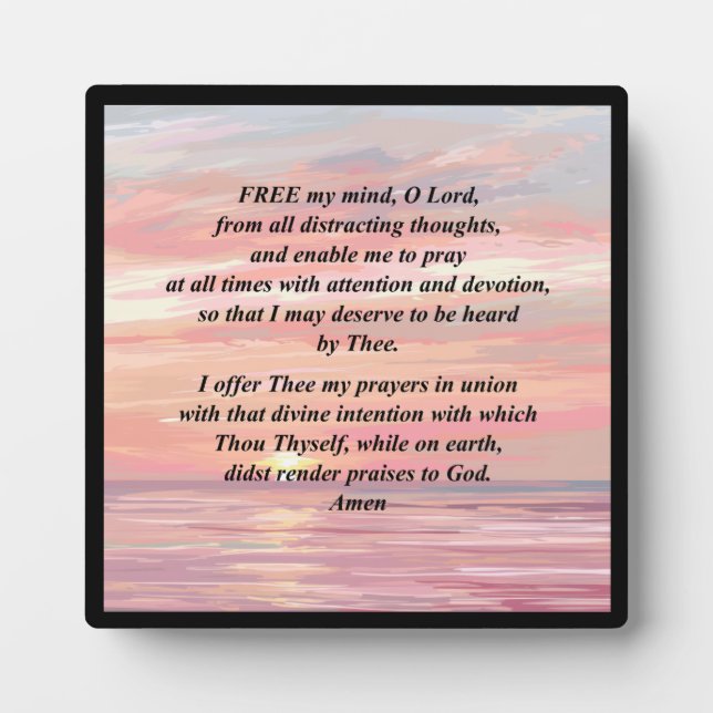 Plaque de prière du matin avec de l'Easel (Devant)