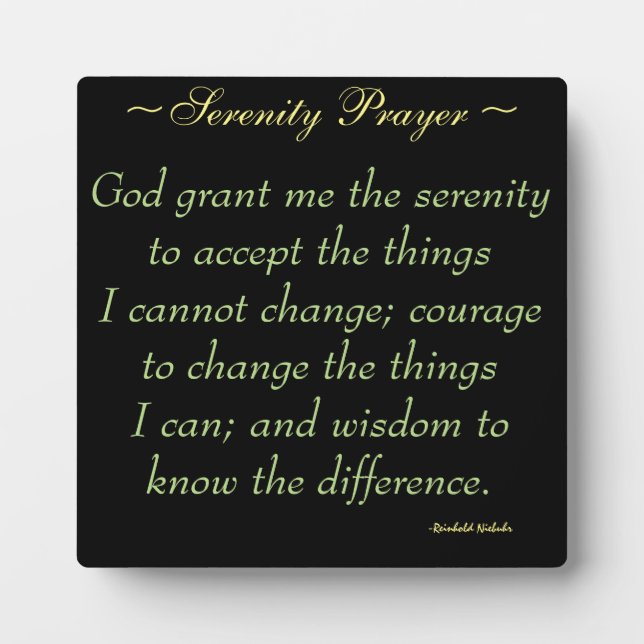 Plaque de Serenity prayer (Devant)
