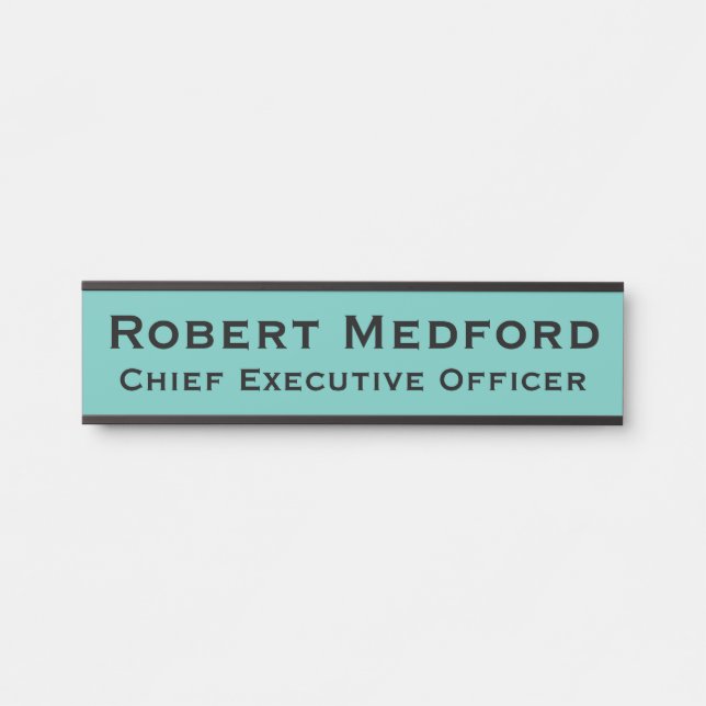 Plaque de signalisation moderne de la porte bleue  (Devant)