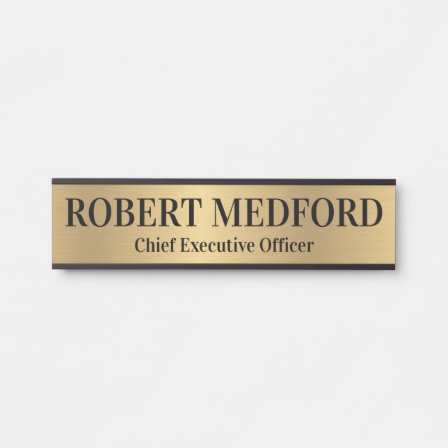Plaque de signalisation moderne Gold Look Professi (Devant)