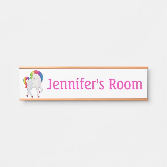 Plaque de signalisation Unicorn Girl's Bedroom Doo (Devant)