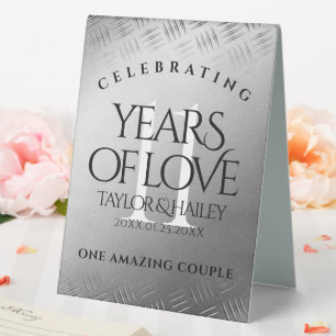 Plaque De Table 11ème anniversaire de Mariage en acier