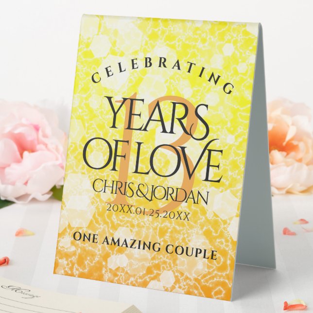 Plaque De Table 13ème anniversaire Mariage de la Citrine (In SItu (Mariage))