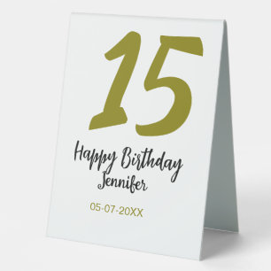 Plaque De Table 15e anniversaire quiencenera ajouter date année or
