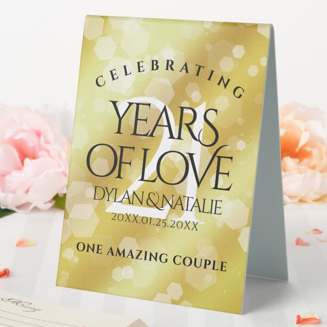 Plaque De Table 21ème anniversaire de Mariage en laiton (In SItu (Mariage))