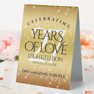 Plaque De Table 27e anniversaire du Mariage de musique