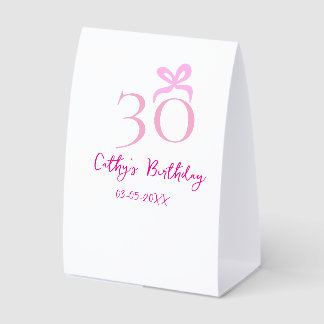 Plaque De Table 30E ANNIVERSAIRE rose pastel DESSINÉ À LA MAIN RET