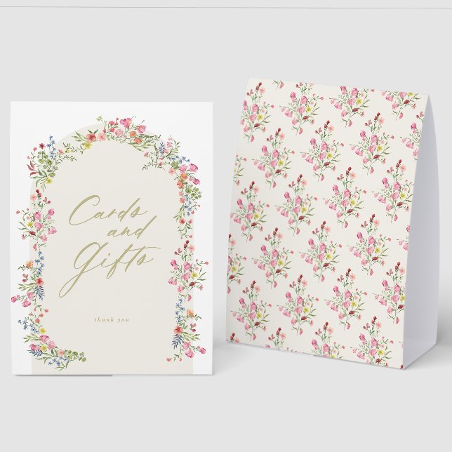 Plaque De Table 5 x 7 arch Cards & Gifts floral bridal shower sign (Recto/Verso)