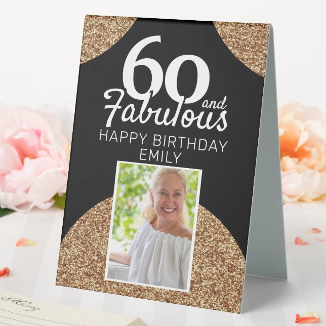 Plaque De Table 60 et Fabulous Gold Parties scintillant Photo 60e  (In SItu (Mariage))