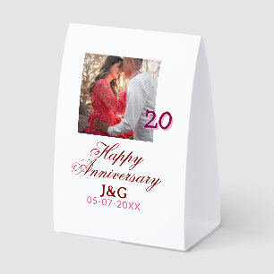 Plaque De Table À 20 ans de mariage joyeux anniversaire ajoutez un