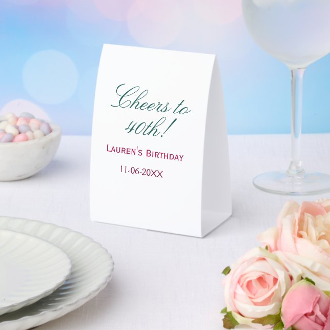 Plaque De Table À la 40e anniversaire nom date mauve bleu élégant (Insitu (mariage))
