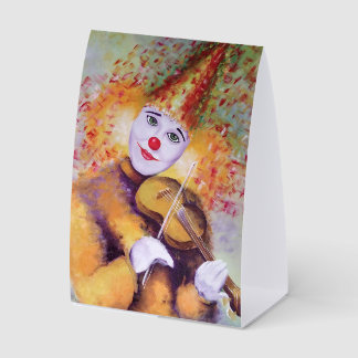 Plaque De Table A sweet clown playing the violin