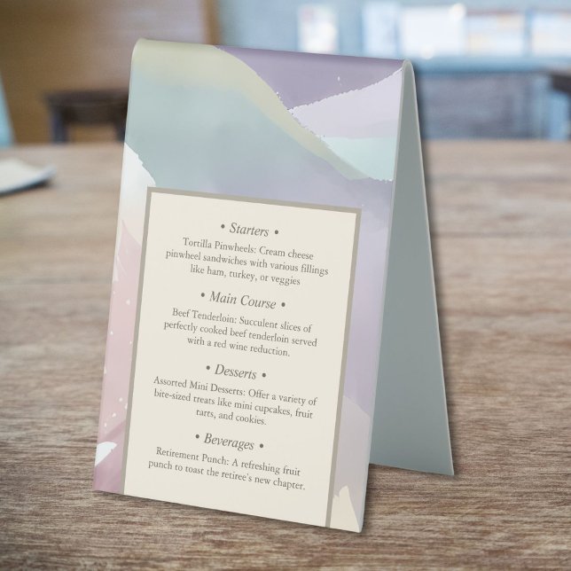 Plaque De Table Abstrait Contemporary Elegant Retirement Party (Abstract Contemporary Elegant Retirement Party Table Tent Sign)