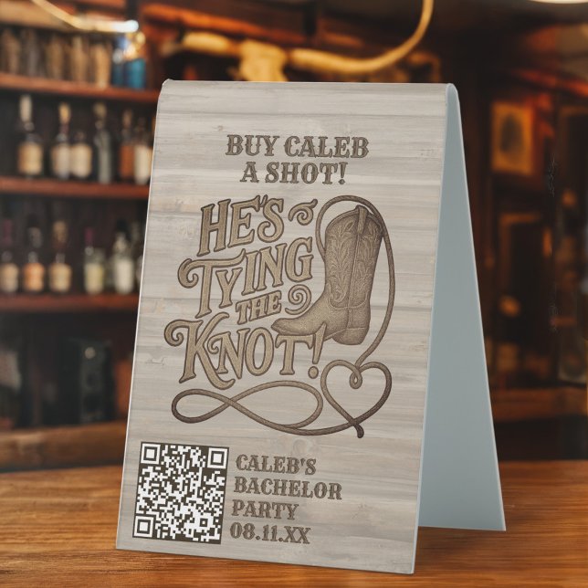 Plaque De Table Achetez-lui une balle Il noue le Bachelor Party (Créateur téléchargé)