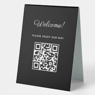 Plaque De Table Affiche de bienvenue WIFI avec code QR