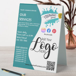 Plaque De Table Affiche, Flyer et Présentoir de Services de Nettoy