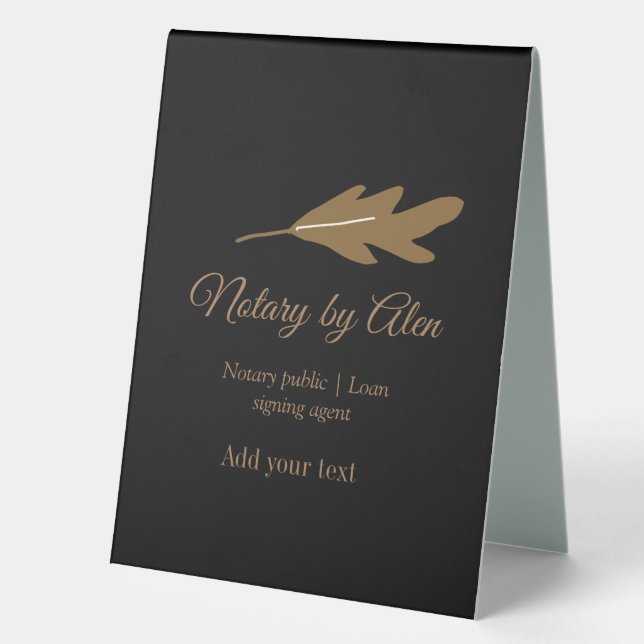 Plaque De Table Agent de signature de prêt public notaire ajouter  (Recto)