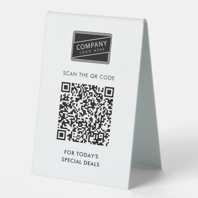 Plaque De Table Ajouter le code QR de l'entreprise et le logo de l (Recto)