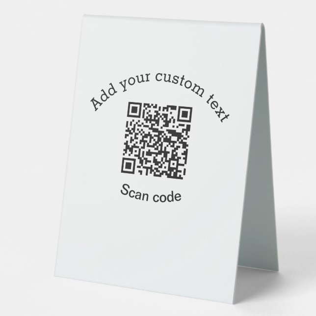 Plaque De Table Ajoutez votre texte personnalisé numériser le code (Recto)