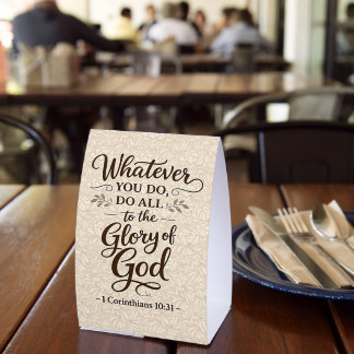 Plaque De Table All to the Glory of God Scripture Table Sign