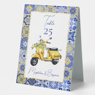 Plaque De Table Amalfi Italien Carrelage bleu Scooter Lemons Maria