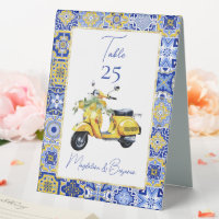 Amalfi Italien Carrelage bleu Scooter Lemons Maria