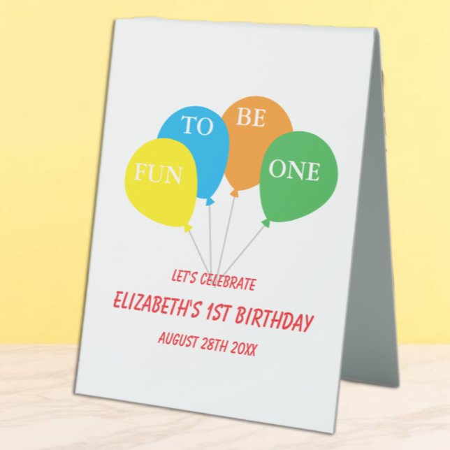 Plaque De Table Amusant d'être un 1er anniversaire (Créateur téléchargé)