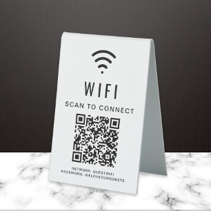 Plaque De Table Analyse du code QR Wifi pour se connecter